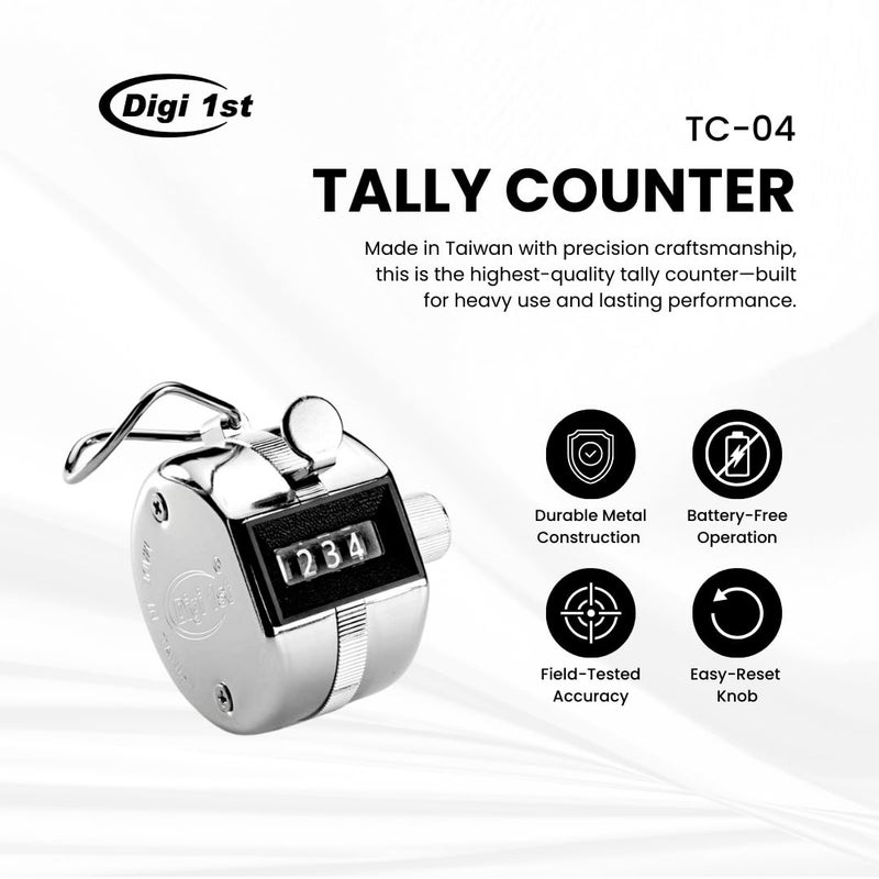 Digi 1st TC-04 Handheld Tally Counter, Digital Pitch Counter Clicker, Mechanical Lap Counter, Taiwan Made Heavy Duty Counter (1-Pack) - Image 2